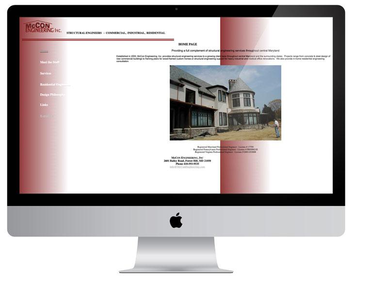 McCon Engineering Website Homepage Before